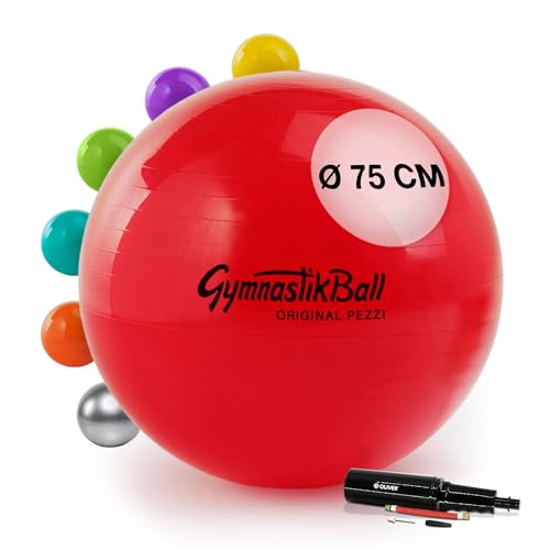 Pezzi Original Pezziball Standard 75 cm m. Pumpe Kombi Gymnastikball rot von Pezzi