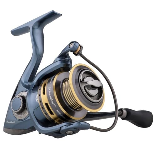 Pflueger President Spinnrolle, Größe 40, Angelrolle, Rechts-/Links-Griffposition, Graphitkörper und Rotor, korrosionsbeständig, Aluminiumspule, Frontbremssystem, Blau Pflueger President Spinnrolle, Größe 40, Angelrolle, Rechts-/Links-Griffposition, Graphitkörper und Rotor, korrosionsbeständig, Aluminiumspule, Frontbremssystem, Blau von Pflueger
