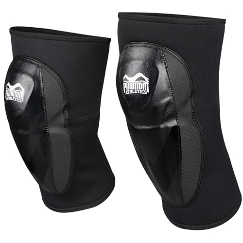 Phantom Athletics - MMA Knieschoner RIOT Pro - Muay Thai Knee Pads Knieschützer - Kniepolster für BJJ, Ringen, Kampfsport und andere Sportarten wie Volleyball (L/XL, Riot Pro - Schwarz) von Phantom Athletics