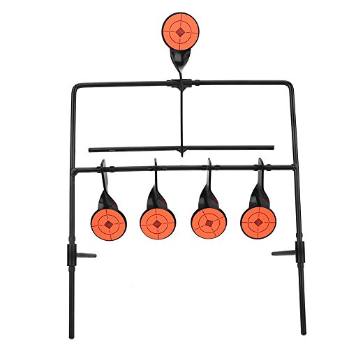 5 Schießziele, Rotierendes Drehziel aus Metall mit Aufklebern für Gewehr-Luftgewehr, Einfaches Zurücksetzen, Ideal für das Schießtraining von Phefop