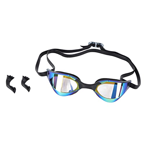 Phefop Schwimmbrille, Weitwinkelsicht, Schwimmbrille, Augenschutz, Beschlagfrei, Farbbeschichtet, Schwimmbrille, Silikon, PC-Linse (BLACK) von Phefop