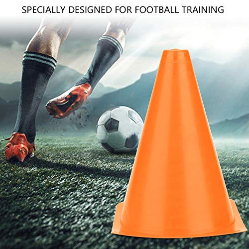 Phefop Set mit 6 Fußball-Trainingshütchen, Auffällige Fußball-Markierungsscheiben Zur Verbesserung der Fußballfähigkeiten, Ideal für Fußballtrainingseinheiten, Hochwertiger Kunststoff, von Phefop