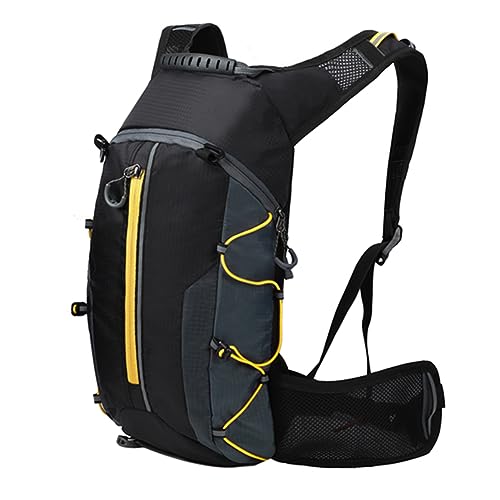 Reflektierender Reitrucksack, Fahrradtasche mit Wasserdichtem Stoff und Verstellbaren Trägern, Hüfttasche für Telefon, Schlüssel, Nylon, 10 L, Grau, Atmungsaktives Gepolstertes (A) von Phefop