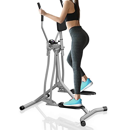 Physionics® Crosstrainer mit LCD Display - für Zuhause, mit Herzschlag Sensor und Bauchunterstützung, 90 cm Schrittlänge - Heimtrainer Stepper, Cardio-Trainer, Nordic-Walker von Physionics