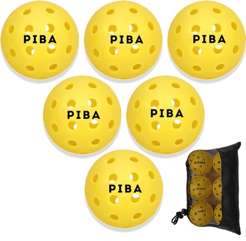 PiBa Sports Nahtlose Outdoor Picklebälle - 6er Set, Gelb, 23,5cm Umfang, 40 Löcher, Ideal für Freizeit und Profisport PiBa Sports Nahtlose Outdoor Picklebälle - 6er Set, Gelb, 23,5cm Umfang, 40 Löcher, Ideal für Freizeit und Profisport von PiBa Sports