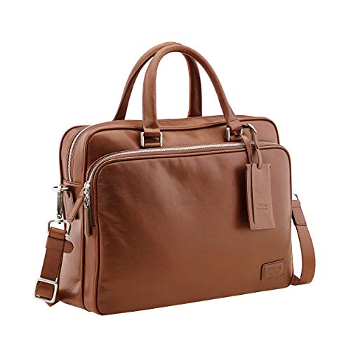 Picard, Männer Laptoptasche, in der Farbe Cognac/Braun, aus Leder, 38cm, mit Henkel, 401093B210 von Picard