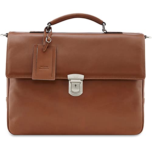 Picard, Männermappen, Aktentasche aus der Serie Authentic, in der Farbe Cognac/Braun, aus glattem und kräftigem Leder, mit Henkel 426693B210 Picard, Männermappen, Aktentasche aus der Serie Authentic, in der Farbe Cognac/Braun, aus glattem und kräftigem Leder, mit Henkel 426693B210 von Picard