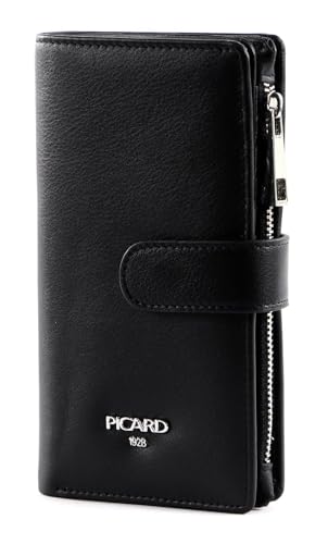 Picard Geldbörse Bingo 7930 für Damen aus Rindsleder in der Farbe Schwarz, 16 x 9 x 3 cm, 7930342001 von Picard