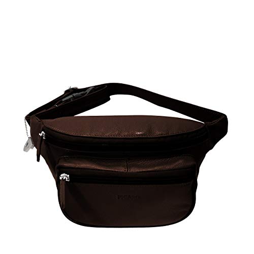 Picard Gürteltasche mit aufgesetztem Frontfach Luis Leder 12 x 20 x 6 cm (H/B/T) Unisex Bauchtaschen (8653), Cafe [055] von Picard