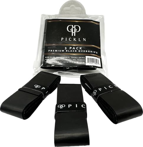 Pickleball Paddel-Overgrip, klebrig, schweißabsorbierend, super Grip, 3 Stück, Schwarz Pickleball Paddel-Overgrip, klebrig, schweißabsorbierend, super Grip, 3 Stück, Schwarz von Pickln