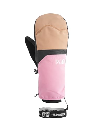 Picture W Kali Mitts Colorblock-Braun-Pink - wasserdichte atmungsaktive Damen Fausthandschuhe, Größe 8 - Farbe Cashmere von Picture