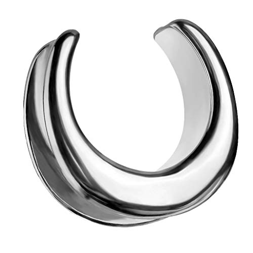 Halbrunder Flesh Tunnel Ohr Plug Piercing Sattel Spreader Halbrund Creole Stretcher Ohrring Ohrpiercing Stahl Tribal Silber 25mm Halbrunder Flesh Tunnel Ohr Plug Piercing Sattel Spreader Halbrund Creole Stretcher Ohrring Ohrpiercing Stahl Tribal Silber 25mm von Piercingfaktor