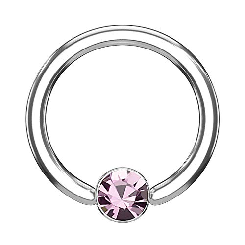 Piercingfaktor BCR Piercing Klemmring Ring Flach mit Kristall Klemm Kugel Septum Nasen Lippen Helix Ohr Tragus Silber Rosa 1,6mm x 10mm x 4mm Piercingfaktor BCR Piercing Klemmring Ring Flach mit Kristall Klemm Kugel Septum Nasen Lippen Helix Ohr Tragus Silber Rosa 1,6mm x 10mm x 4mm von Piercingfaktor