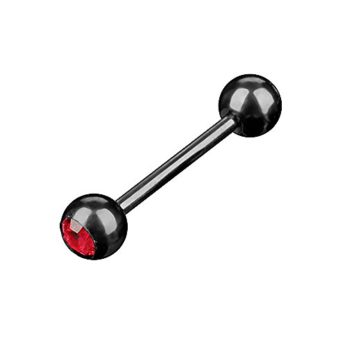 Piercingfaktor Barbell Stab Piercing Hantel Stecker Zungenpiercing Zunge Intim Brust Oral Ohr Tragus Helix Ohrpiercing Kugel Schwarz mit Kristall Rot 1,6mm x 16mm x 6mm Piercingfaktor Barbell Stab Piercing Hantel Stecker Zungenpiercing Zunge Intim Brust Oral Ohr Tragus Helix Ohrpiercing Kugel Schwarz mit Kristall Rot 1,6mm x 16mm x 6mm von Piercingfaktor