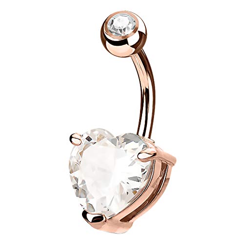 Piercingfaktor Bauchnabelpiercing Banane Piercing Bauch Stecker Gebogen Herz mit Strass Kristall Steinen 7mm Rosegold Piercingfaktor Bauchnabelpiercing Banane Piercing Bauch Stecker Gebogen Herz mit Strass Kristall Steinen 7mm Rosegold von Piercingfaktor