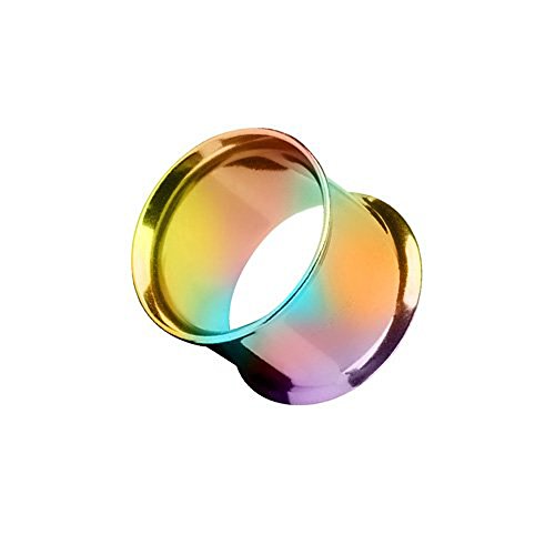 Piercingfaktor Flesh Tunnel Ear Plug Ohr Piercing Tribal Double Flared Plug aus Edelstahl 4mm Rainbow Regenbogen Piercingfaktor Flesh Tunnel Ear Plug Ohr Piercing Tribal Double Flared Plug aus Edelstahl 4mm Rainbow Regenbogen von Piercingfaktor