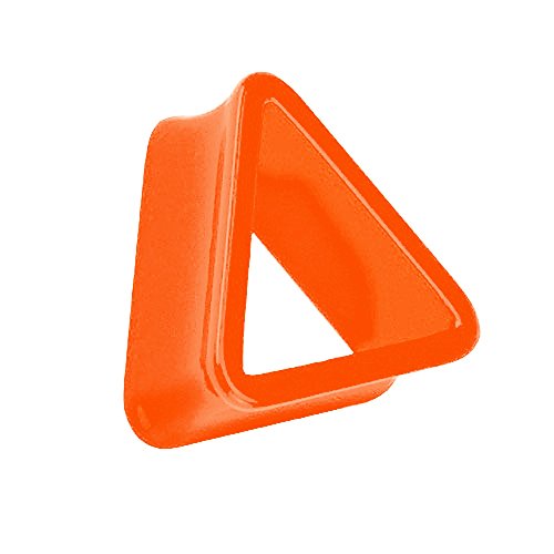 Piercingfaktor Flesh Tunnel Kunststoff Double Flared Dreieck Ohr Plug Ear Piercing Farbig Orange 12mm von Piercingfaktor