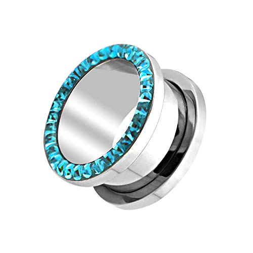 Piercingfaktor Flesh Tunnel Ohr Plug Piercing Creole Ohrring Ohrpiercing Tribal mit vielen Glitzer Kristallen Ferido Epoxy 4mm Aqua Piercingfaktor Flesh Tunnel Ohr Plug Piercing Creole Ohrring Ohrpiercing Tribal mit vielen Glitzer Kristallen Ferido Epoxy 4mm Aqua von Piercingfaktor