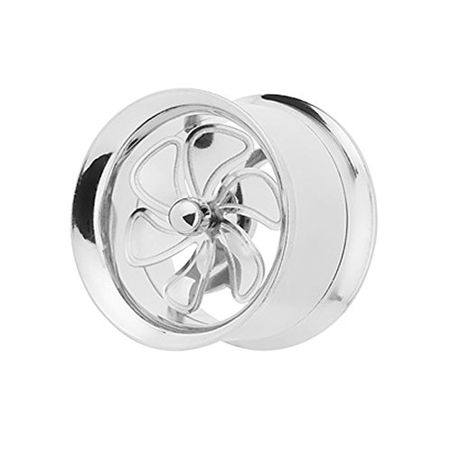 Piercingfaktor Flesh Tunnel Ohr Schraub Ear Plug Piercing Edelstahl Schraubverschluss Fan Turbine Propeller Windmühle 19 mm Silber Piercingfaktor Flesh Tunnel Ohr Schraub Ear Plug Piercing Edelstahl Schraubverschluss Fan Turbine Propeller Windmühle 19 mm Silber von Piercingfaktor