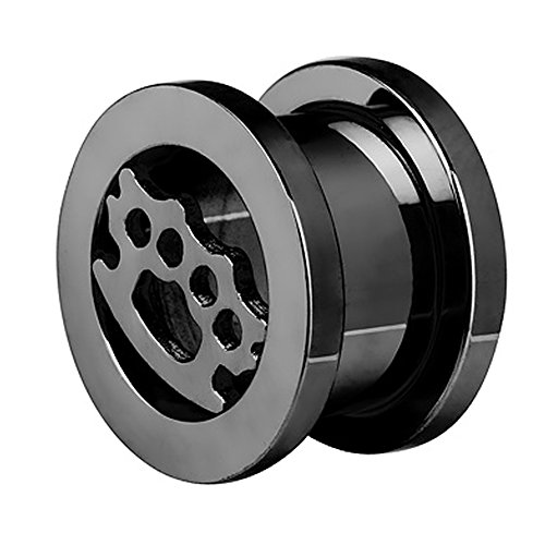 Piercingfaktor Flesh Tunnel Ohr Schraub Ear Plug Piercing Edelstahl Schraubverschluss Schlagring Design 14mm Schwarz Piercingfaktor Flesh Tunnel Ohr Schraub Ear Plug Piercing Edelstahl Schraubverschluss Schlagring Design 14mm Schwarz von Piercingfaktor