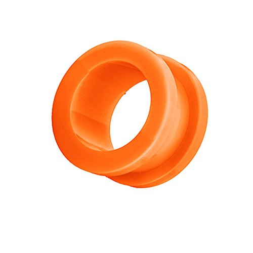 Piercingfaktor Flesh Tunnel Ohr Schraub Ear Plug Piercing Kunststoff Acryl Schraubverschluss Rund Creole 10mm Orange von Piercingfaktor