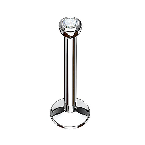 Piercingfaktor Piercing Micro Stecker Platte Innengewinde mit Kristall Strass Stein Lippe Monroe Labret Lippen Silber 1,2mm x 10mm Piercingfaktor Piercing Micro Stecker Platte Innengewinde mit Kristall Strass Stein Lippe Monroe Labret Lippen Silber 1,2mm x 10mm von Piercingfaktor