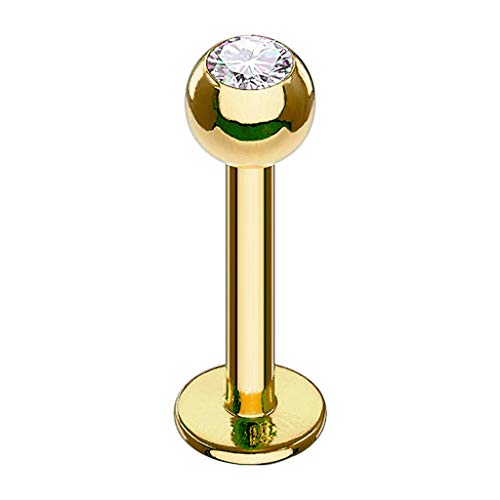 Piercingfaktor Piercing Stab Stecker Piercing Lippe Monroe Labret Ohr Tragus Helix Kugel Innengewinde Gold mit Kristall 1,2mm x 6mm x 3mm Piercingfaktor Piercing Stab Stecker Piercing Lippe Monroe Labret Ohr Tragus Helix Kugel Innengewinde Gold mit Kristall 1,2mm x 6mm x 3mm von Piercingfaktor