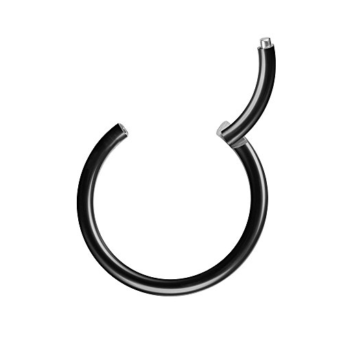 Piercingfaktor Universal Piercing Segmentring Scharnier Clicker Segment Ring Septum Tragus Helix Ohr Nase Lippe Brust Intim Schwarz 1.0mm x 6mm von Piercingfaktor