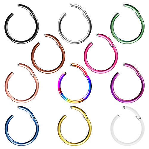 Piercingfaktor Universal Titan G23 Piercing Scharnier Clicker Ring Septum für Tragus Helix Ohr Nase Lippe Brust Intim Nippel Augenbrauen Roségold 0,8mm x 6mm von Piercingfaktor