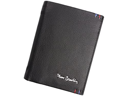 Pierre Cardin CD TILAK22 331 RFID Herren Geldbörse echtes Narbenleder mit 2 Scheinfächern 14 Kartenfächern Münzfach RFID-Schutz 10 x 13 x 2,5 cm schwarz vertikal von Pierre Cardin