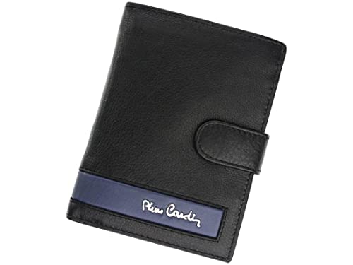 Pierre Cardin Geldtasche Herren Leder Cb Tilak26 331A RFID, Portmonee Herren 10 Kartenfächer, Münz- und Geldscheinfächer, 10 x 13 x 2,5 cm, Schwarz und Blau von Pierre Cardin