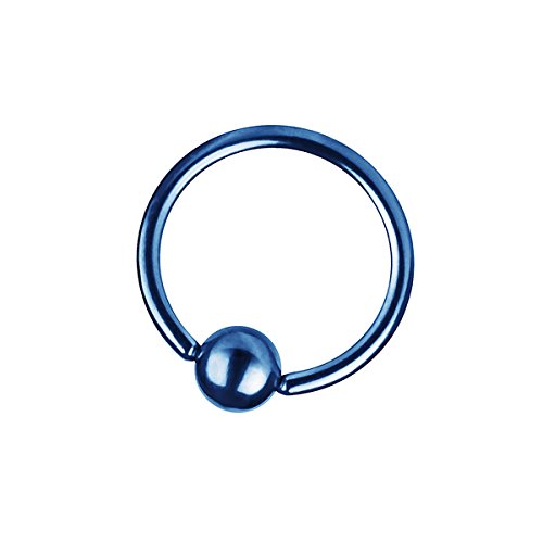 Piersando BCR Big Captive Bead Ring Piercing Klemmring Kristall Klemm Kugel für Septum Brust Tragus Helix Nase Lippe Ohr Intim Nippel Blau 1,2mm x 8mm x 3mm von Piersando