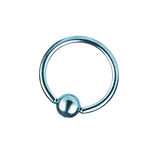 Piersando BCR Big Captive Bead Ring Piercing Klemmring Kristall Klemm Kugel für Septum Brust Tragus Helix Nase Lippe Ohr Intim Nippel Hellblau 1,2mm x 8mm x 3mm von Piersando