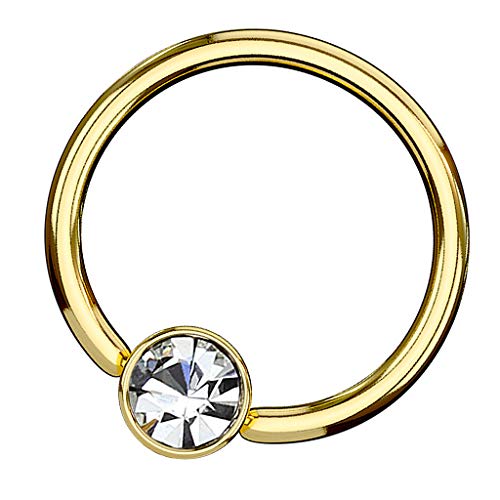 Piersando BCR Piercing Klemmring Ring Flach mit Kristall Klemm Kugel Septum Nasen Lippen Helix Ohr Tragus Gold 1,2mm x 8mm x 3mm Piersando BCR Piercing Klemmring Ring Flach mit Kristall Klemm Kugel Septum Nasen Lippen Helix Ohr Tragus Gold 1,2mm x 8mm x 3mm von Piersando