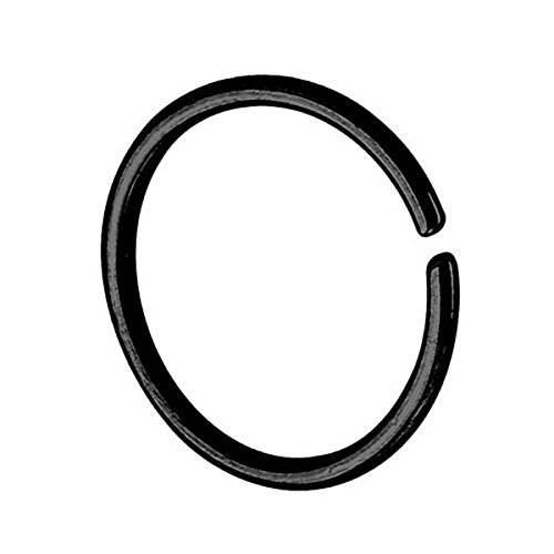 Piersando Continuous Piercing 925 Silber Fake Hoop Ring für Septum Ohr Tragus Helix Nase Lippe Ohr Nasenpiercing Nasenring Schwarz 0,8mm x 10mm von Piersando