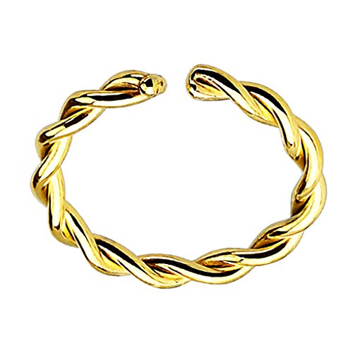 Piersando Fake Piercing Klemm Hoop Ring Klemmring gedreht für Septum Tragus Helix Nase Lippe Ohr Intim Nippel Augenbraue Brust Hufeisen Gold IP 1,2mm x 10mm Piersando Fake Piercing Klemm Hoop Ring Klemmring gedreht für Septum Tragus Helix Nase Lippe Ohr Intim Nippel Augenbraue Brust Hufeisen Gold IP 1,2mm x 10mm von Piersando
