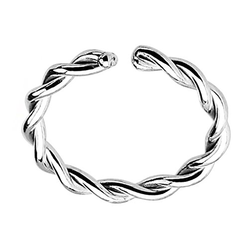 Piersando Fake Piercing Klemm Hoop Ring Klemmring gedreht für Septum Tragus Helix Nase Lippe Ohr Intim Nippel Augenbraue Brust Hufeisen Silber IP 1,0mm x 8mm Piersando Fake Piercing Klemm Hoop Ring Klemmring gedreht für Septum Tragus Helix Nase Lippe Ohr Intim Nippel Augenbraue Brust Hufeisen Silber IP 1,0mm x 8mm von Piersando
