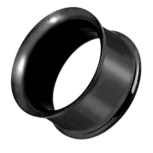 Piersando Flesh Tunnel Ohr Plug Piercing Double Flared ohne Gewinde Edelstahl Ohrtunnel Farbige Ohrpiercing 6mm Schwarz Metallic Piersando Flesh Tunnel Ohr Plug Piercing Double Flared ohne Gewinde Edelstahl Ohrtunnel Farbige Ohrpiercing 6mm Schwarz Metallic von Piersando