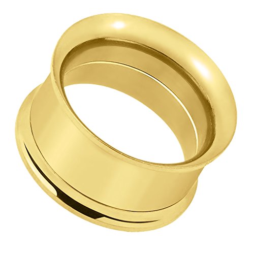 Piersando Flesh Tunnel Ohr Plug Piercing Farbige Ohrpiercing Schraub Double Flared mit Gewinde Edelstahl Ohrtunnel 6mm Gold Metallic Piersando Flesh Tunnel Ohr Plug Piercing Farbige Ohrpiercing Schraub Double Flared mit Gewinde Edelstahl Ohrtunnel 6mm Gold Metallic von Piersando