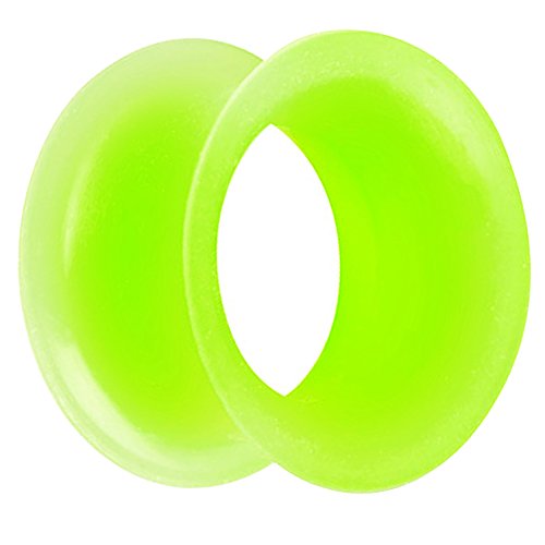 Piersando Flesh Tunnel Ohr Plug Piercing Ohrpiercing Double Flared Flexibel Silikon Dünner Rand 25mm Grün Piersando Flesh Tunnel Ohr Plug Piercing Ohrpiercing Double Flared Flexibel Silikon Dünner Rand 25mm Grün von Piersando
