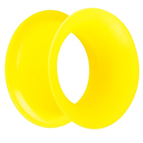 Piersando Flesh Tunnel Ohr Plug Piercing Ohrpiercing Double Flared Flexibel Silikon Dünner Rand 4mm Gelb Piersando Flesh Tunnel Ohr Plug Piercing Ohrpiercing Double Flared Flexibel Silikon Dünner Rand 4mm Gelb von Piersando