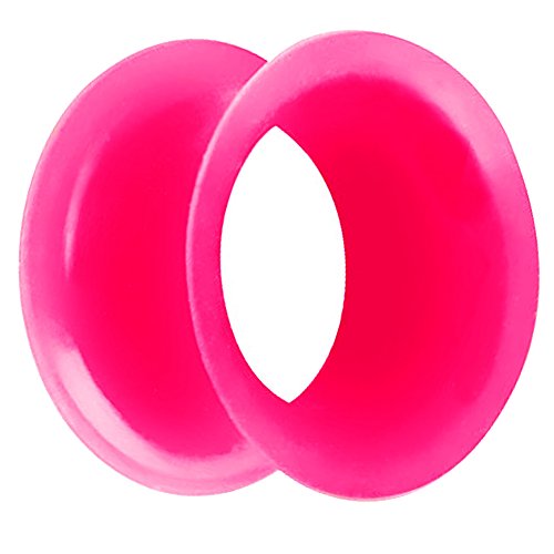 Piersando Flesh Tunnel Ohr Plug Piercing Ohrpiercing Double Flared Flexibel Silikon Dünner Rand 4mm Pink Piersando Flesh Tunnel Ohr Plug Piercing Ohrpiercing Double Flared Flexibel Silikon Dünner Rand 4mm Pink von Piersando