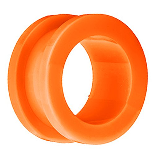 Piersando Flesh Tunnel Ohr Plug Piercing Ohrpiercing Schraub Acryl Kunststoff 10 mm Orange von Piersando