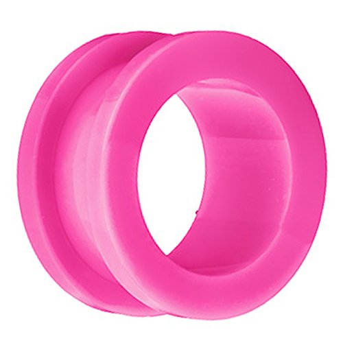 Piersando Flesh Tunnel Ohr Plug Piercing Ohrpiercing Schraub Acryl Kunststoff 10 mm Pink von Piersando