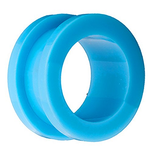 Piersando Flesh Tunnel Ohr Plug Piercing Ohrpiercing Schraub Acryl Kunststoff 6 mm Aqua von Piersando