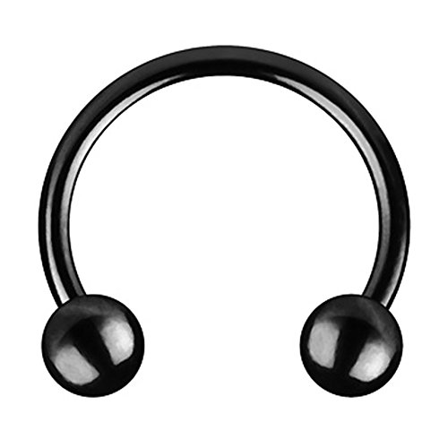 Piersando Hufeisen Piercing Ring Edelstahl Horseshoe mit Schraub Kugel Septum Tragus Helix Nase Lippe Ohr Intim Nippel Augenbraue Brust Schwarz 1,2mm x 10mm x 4mm Piersando Hufeisen Piercing Ring Edelstahl Horseshoe mit Schraub Kugel Septum Tragus Helix Nase Lippe Ohr Intim Nippel Augenbraue Brust Schwarz 1,2mm x 10mm x 4mm von Piersando