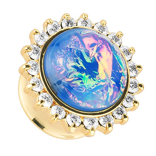 Piersando Ohr Plug Piercing Ear Flesh Tunnel Ohrpiercing Edelstahl Vintage Tribal Ethno Gold vergoldet mit Opal Türkis Blau Gold 10mm Piersando Ohr Plug Piercing Ear Flesh Tunnel Ohrpiercing Edelstahl Vintage Tribal Ethno Gold vergoldet mit Opal Türkis Blau Gold 10mm von Piersando