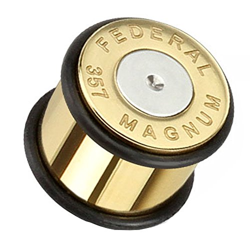 Piersando Ohr Plug Piercing Edelstahl vergoldet Flesh Tunnel Ohrplug Ohrpiercing Pistole Fake Patrone Magnum Silber Gold 8mm Piersando Ohr Plug Piercing Edelstahl vergoldet Flesh Tunnel Ohrplug Ohrpiercing Pistole Fake Patrone Magnum Silber Gold 8mm von Piersando