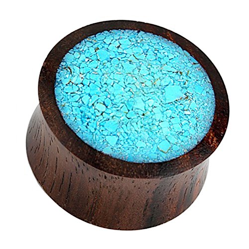 Piersando Ohr Plug Piercing Flesh Tunnel Ohrplug Ohrpiercing Organic Double Flared Holz Inlay Türkis Braun 10mm Piersando Ohr Plug Piercing Flesh Tunnel Ohrplug Ohrpiercing Organic Double Flared Holz Inlay Türkis Braun 10mm von Piersando