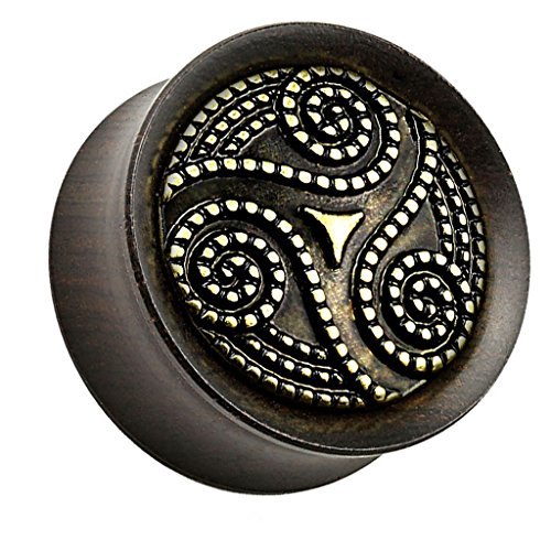 Piersando Ohr Plug Piercing Flesh Tunnel Ohrplug Ohrpiercing Organic Sattel Ebenholz Tribal gepunktet Schwarz Gold 8mm Piersando Ohr Plug Piercing Flesh Tunnel Ohrplug Ohrpiercing Organic Sattel Ebenholz Tribal gepunktet Schwarz Gold 8mm von Piersando